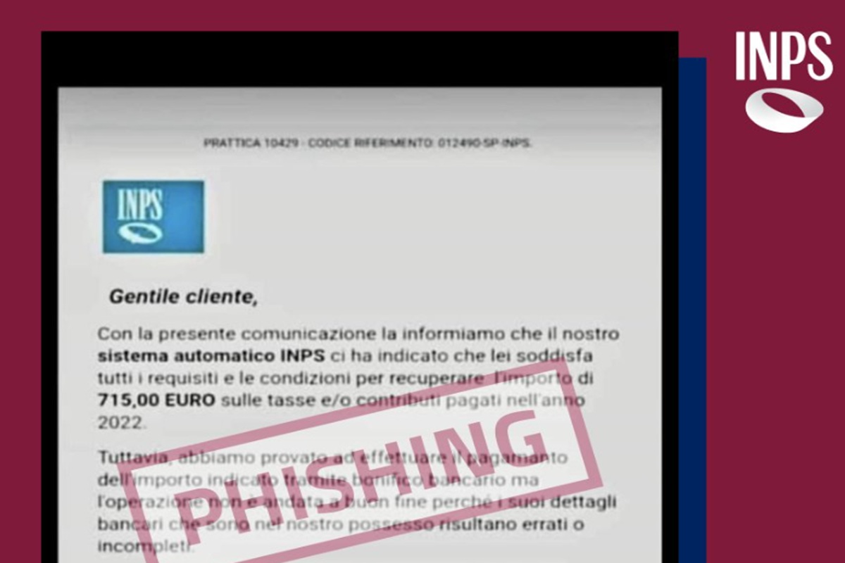 “Puoi recuperare 715 euro”, ma è una truffa. L’avviso dell’Inps: “Non cliccare sulla scritta”