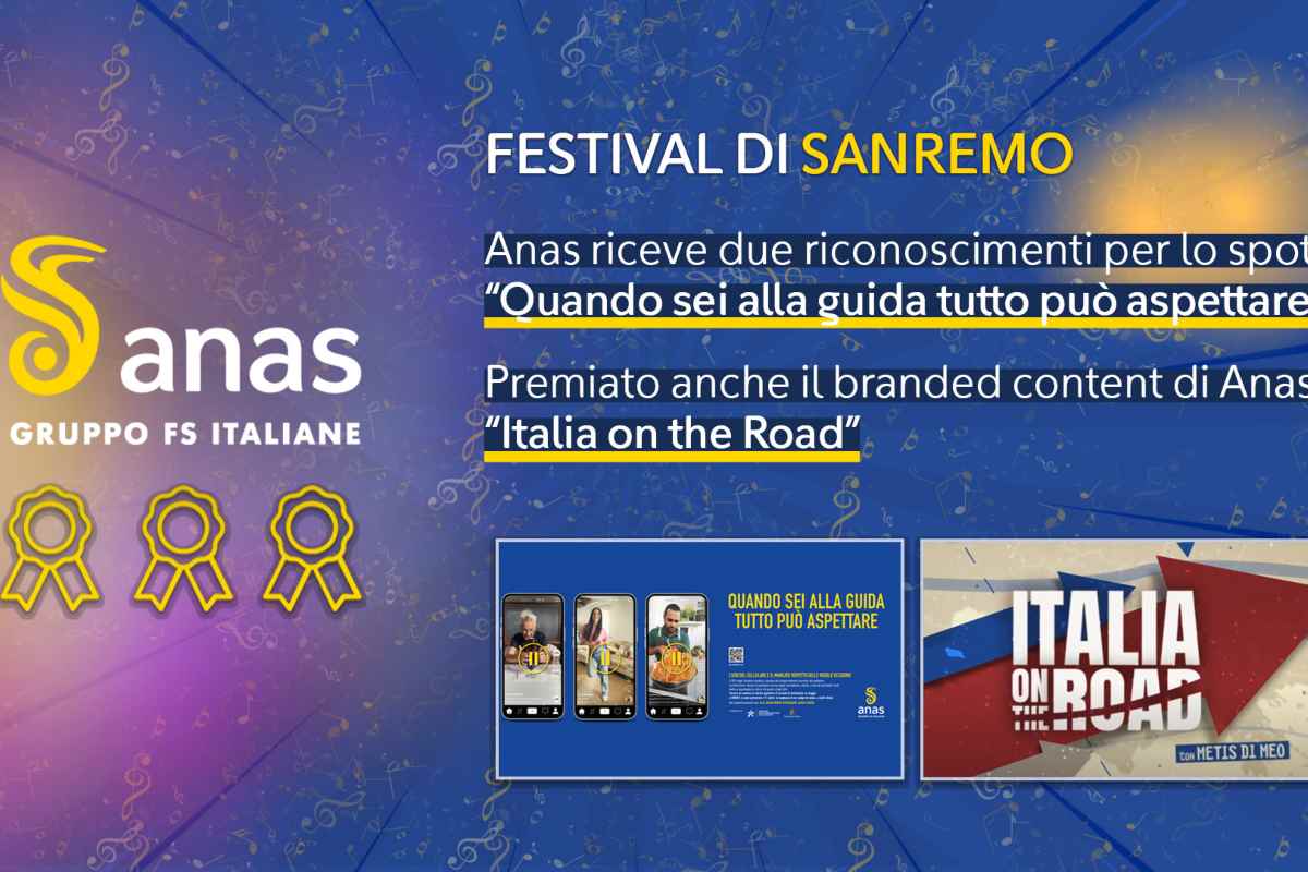 Festival di Sanremo 2025, Anas premiata per la sicurezza stradale