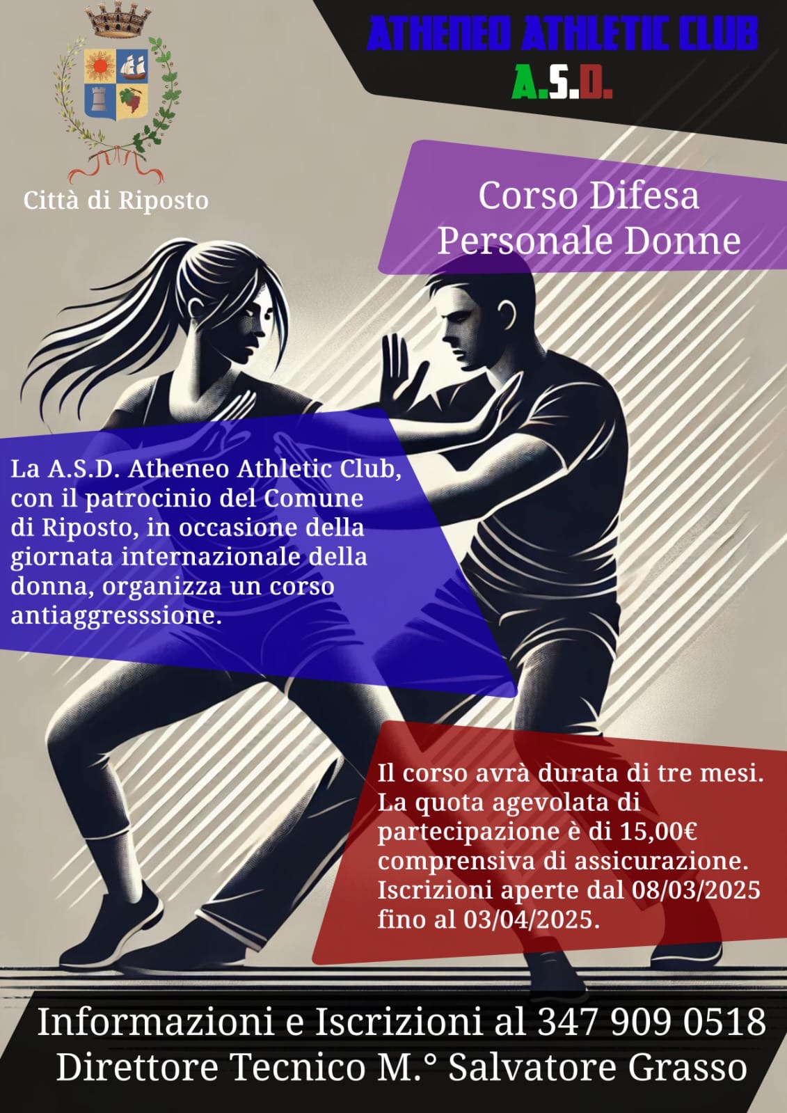 Riposto, l’8 marzo al via le iscrizioni per il corso di autodifesa femminile