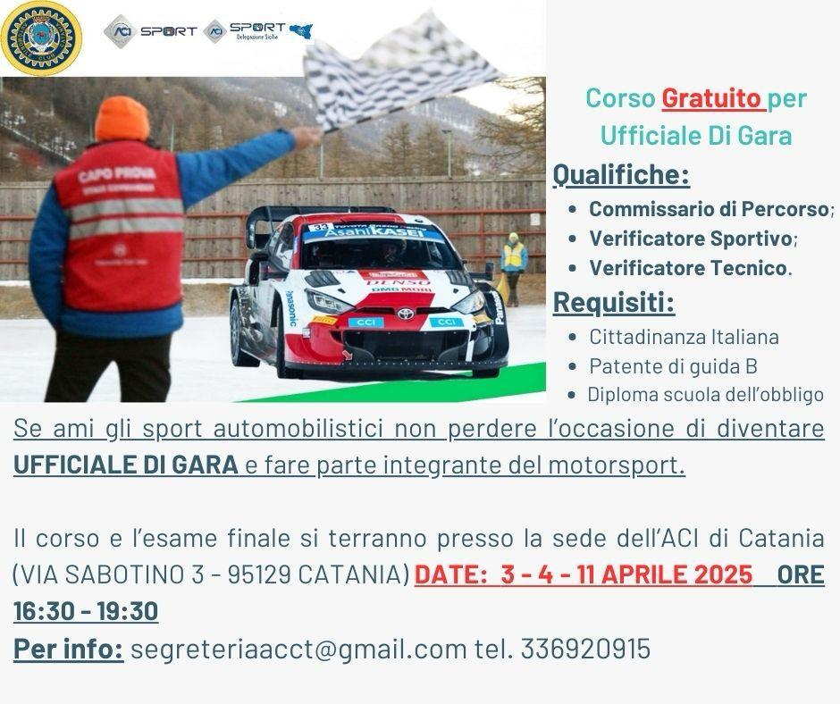 Catania, al via i corsi gratuiti dell’Automobile Club per ufficiali di gara