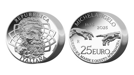 Emesse tre monete speciali per celebrare Michelangelo