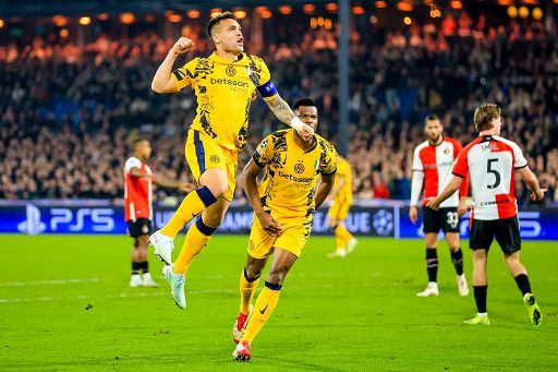 Calcio, Feyenoord-Inter 0-2, decidono Thuram e Lautaro