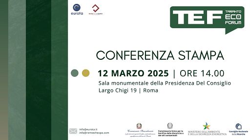 Il 12 marzo a Roma presentazione “TEF – Taranto Eco Forum” 2025