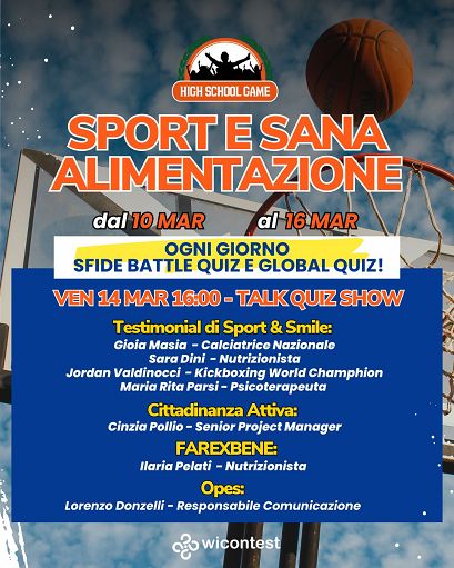 High School Game lancia contest su sport e sana alimentazione