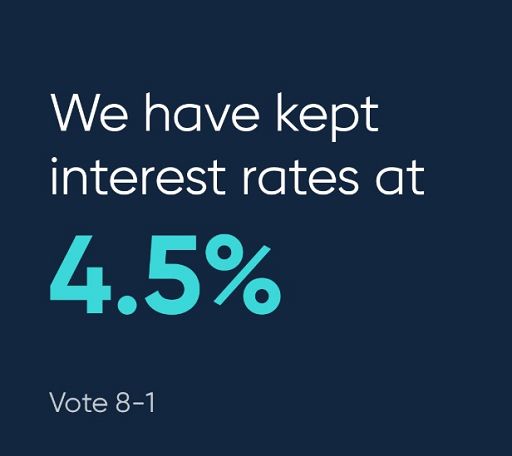 Gb, Banca d’Inghilterra conferma i tassi sulla sterlina al 4,50%