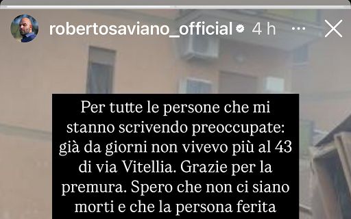 Palazzina crollata a Roma, Saviano: non ci vivevo più da giorni