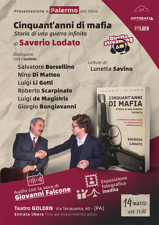 A Palermo la presentazione del libro  “50 anni di mafia”