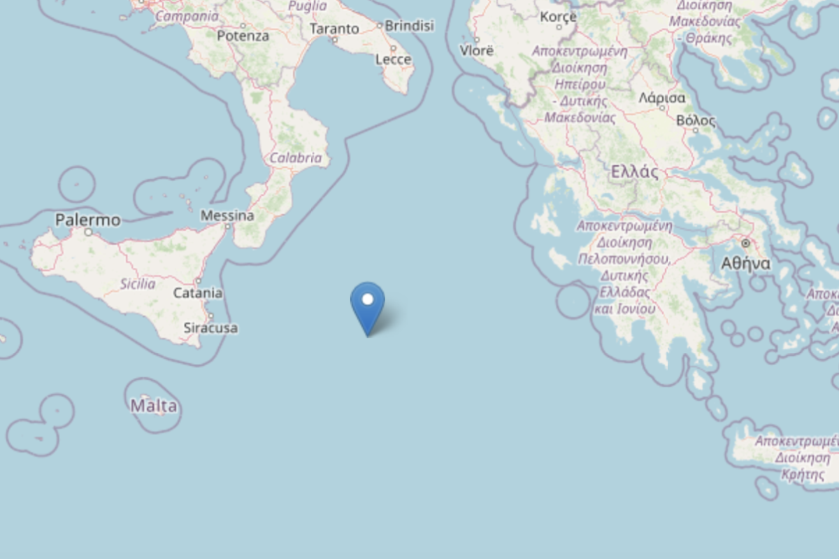 Scossa di terremoto di magnitudo 3.4 al largo del mare tra Catania e Siracusa