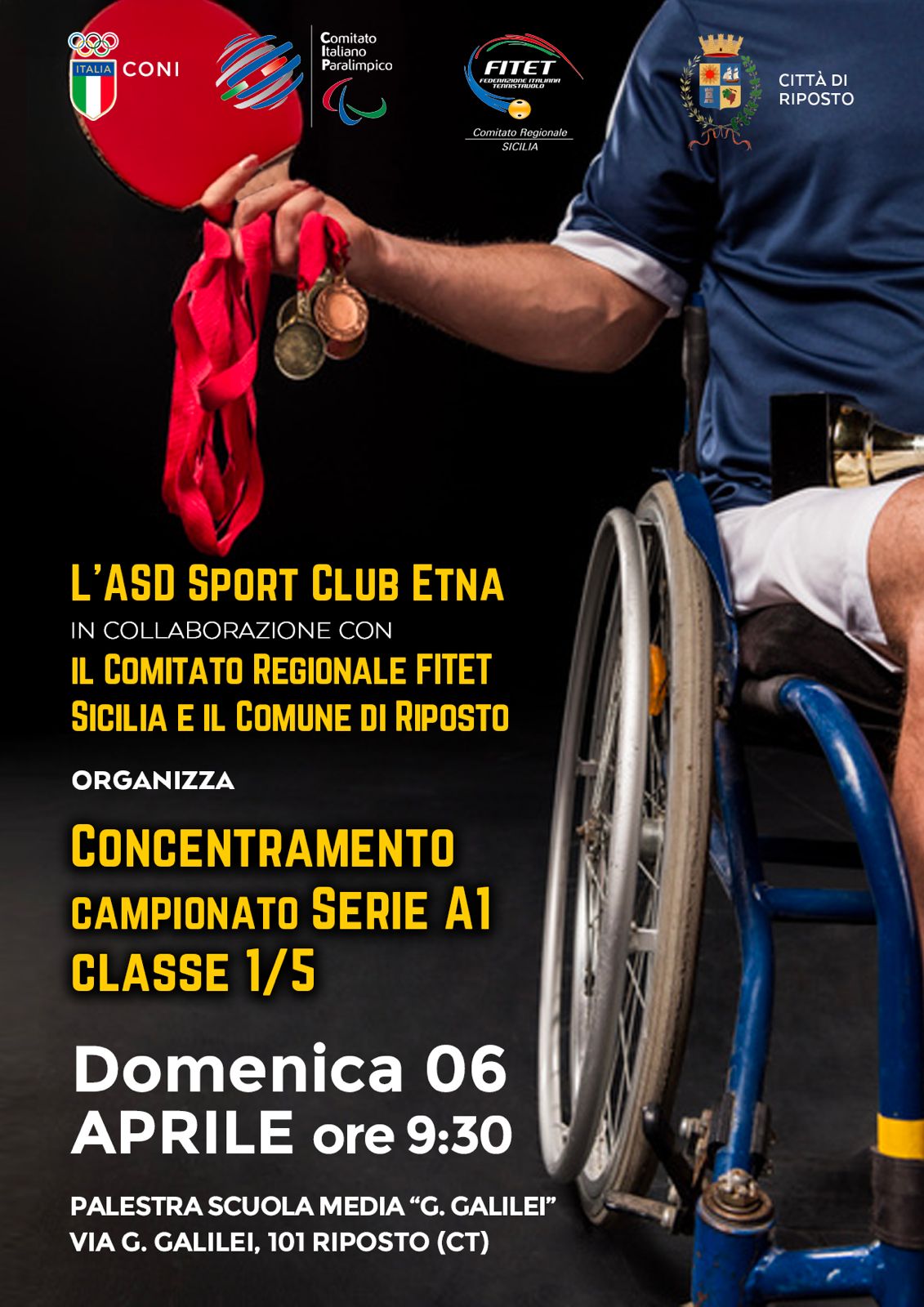 Riposto sarà capitale nazionale del tennis tavolo paralimpico: appuntamento il 6 aprile