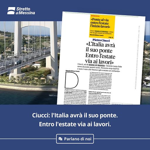 Ponte Stretto, l’Ad Ciucci si attente avvio lavori in estate