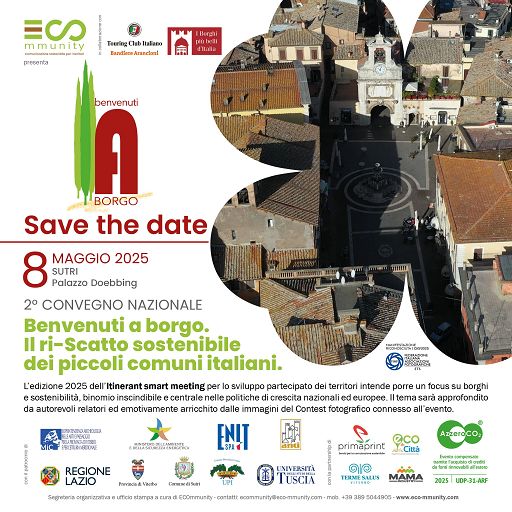 Borghi e sostenibilità, 8 maggio a Sutri convegno “Benvenuti a borgo”