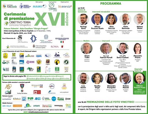 Giornata Mondiale Madre Terra, Premiazione concorso fotografico nazionale “Obiettivo Terra”