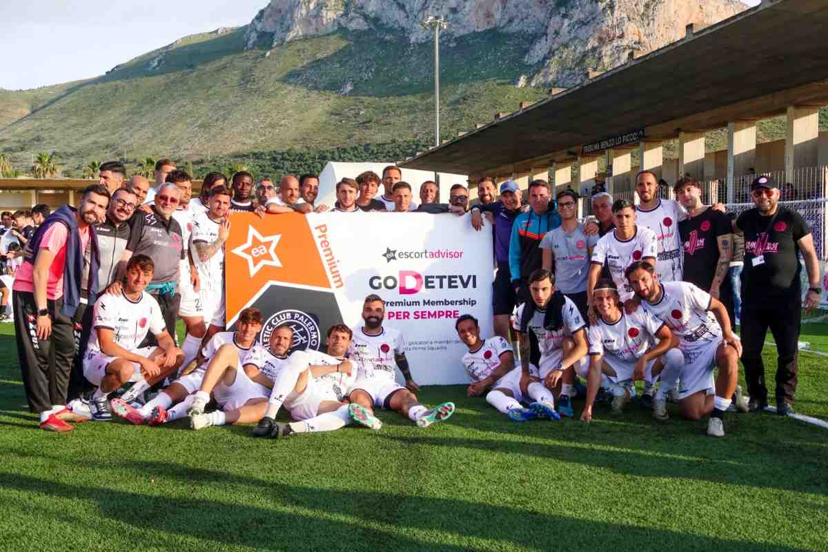 Escort Advisor, regalo all’Athletic Club Palermo per la promozione in D: abbonamento a vita per giocatori e staff