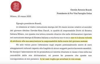 Suicidio Garufi. Pro Vita Famiglia: accettiamo scuse da Sinistra Italiana e rinunciamo ad azioni legali