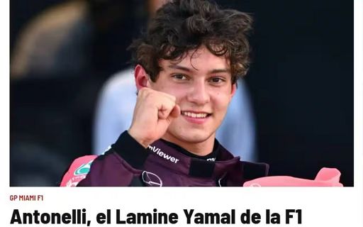 Formula1, Marca celebra Antonelli: “Il Lamine Yamal della F1″
