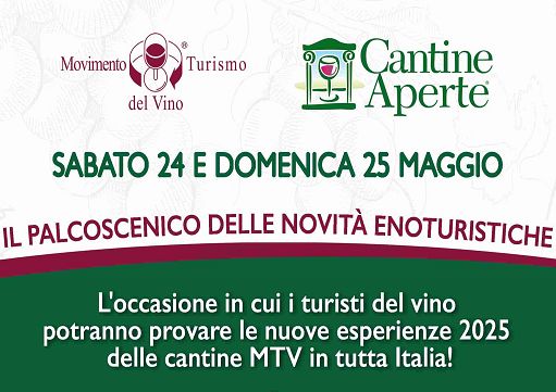 Vino, il 24 e 25 maggio va in scena “Cantine Aperte” 2025 del Mtv