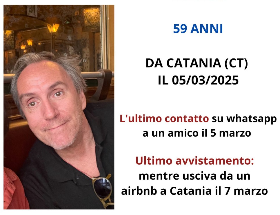 Scomparso da settimane in Sicilia, alla disperata ricerca del 59enne Christopher Berg-Gravem Chisholm