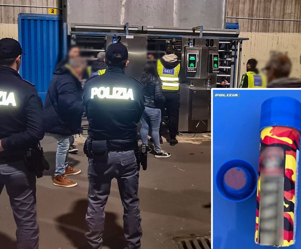 Tifoso bloccato con bengala allo stadio Massimino: Daspo e denuncia per un 24enne