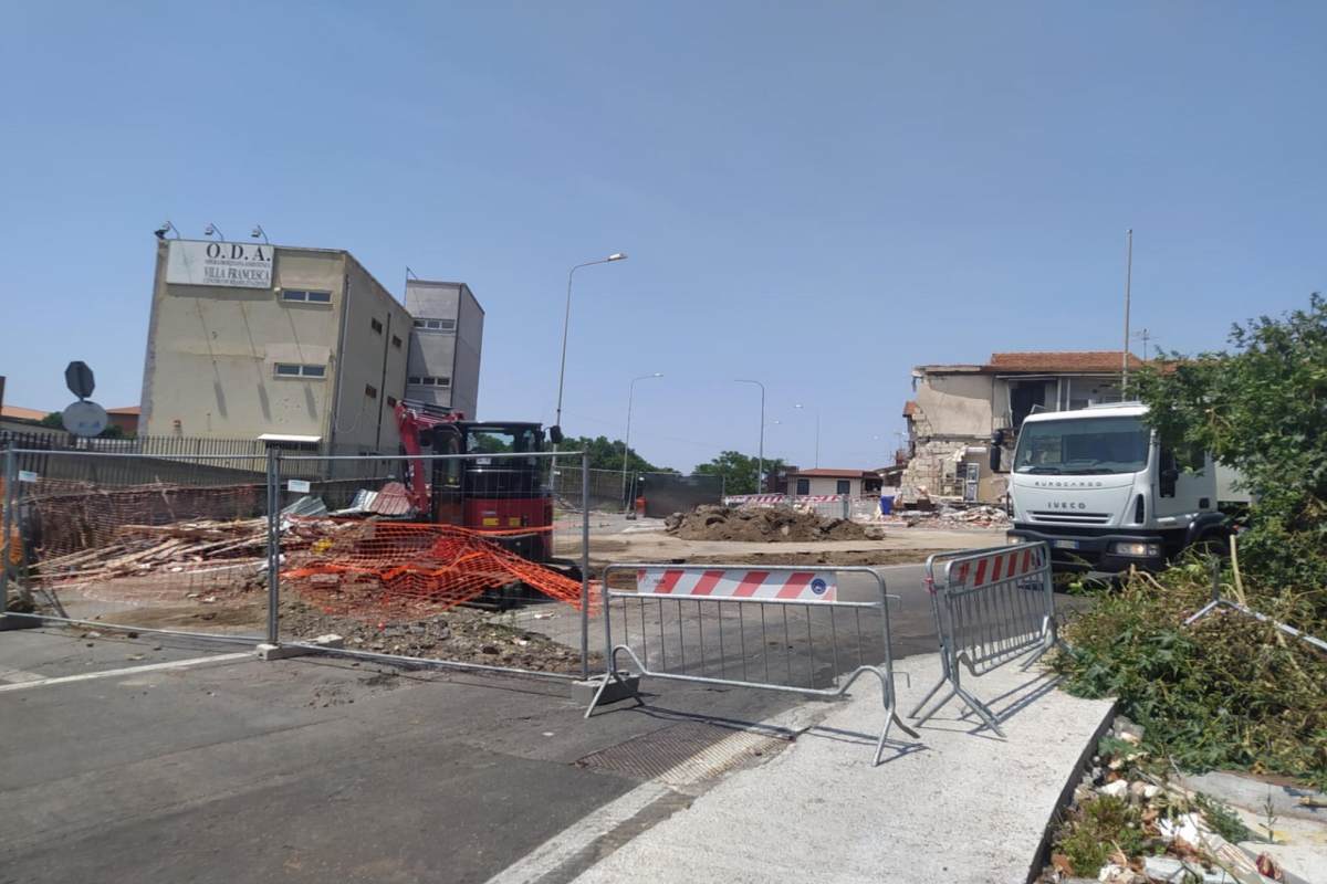 Area interdetta in via Galermo, da sud