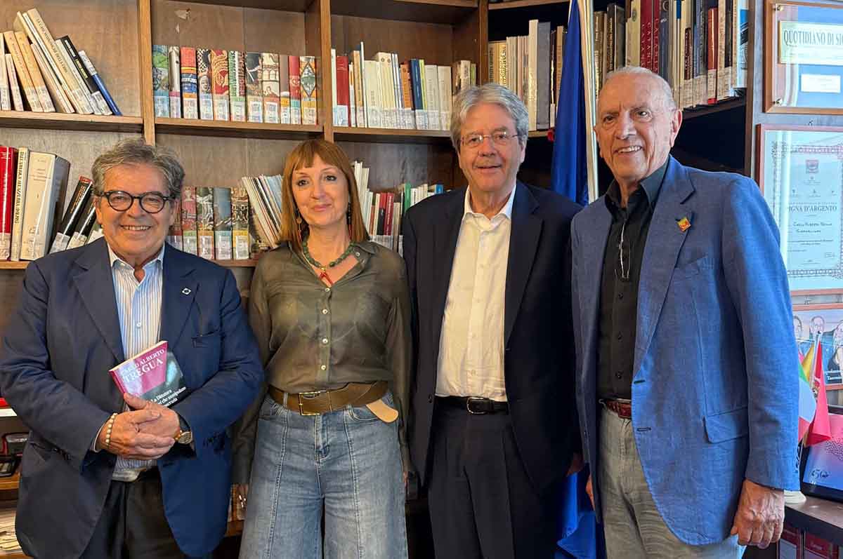 Paolo Gentiloni ed Enzo Bianco oggi al Quotidiano di Sicilia