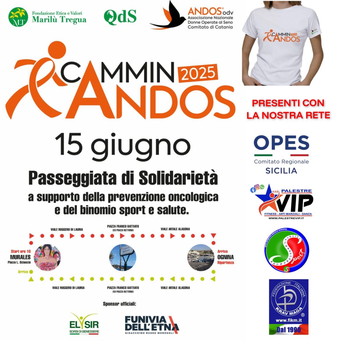 CamminAndos 2025, domenica 15 giugno a Catania la passeggiata per combattere il tumore al seno