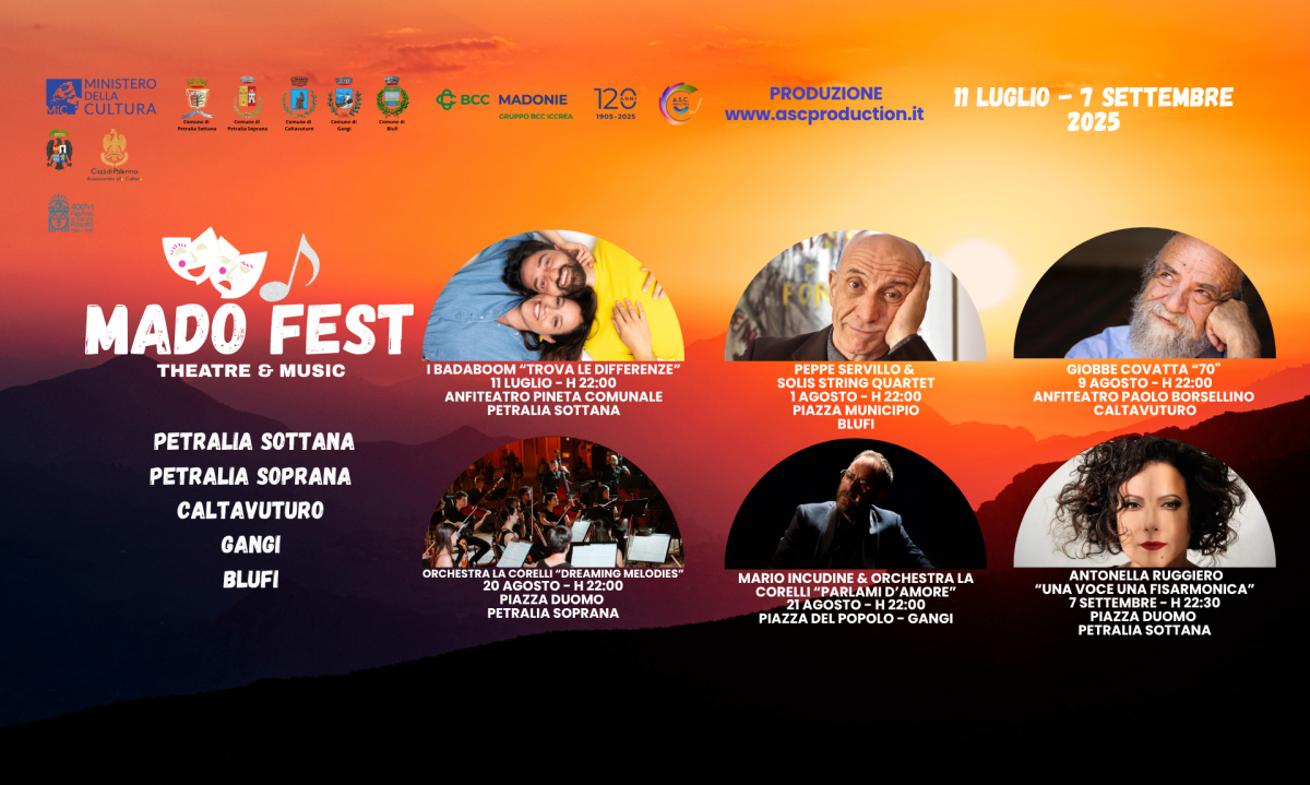 Mado Fest debutta sulle Madonie: sei grandi eventi tra teatro, musica e comicità