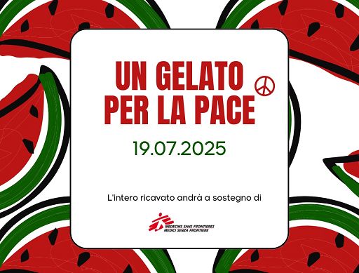 ”Un gelato per la pace”: sabato 19 il gelato solidale con MSF per Gaza