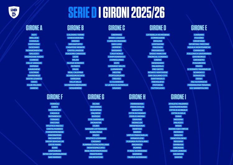 Serie D, composti i raggruppamenti: ecco le avversarie delle siciliane nel girone I