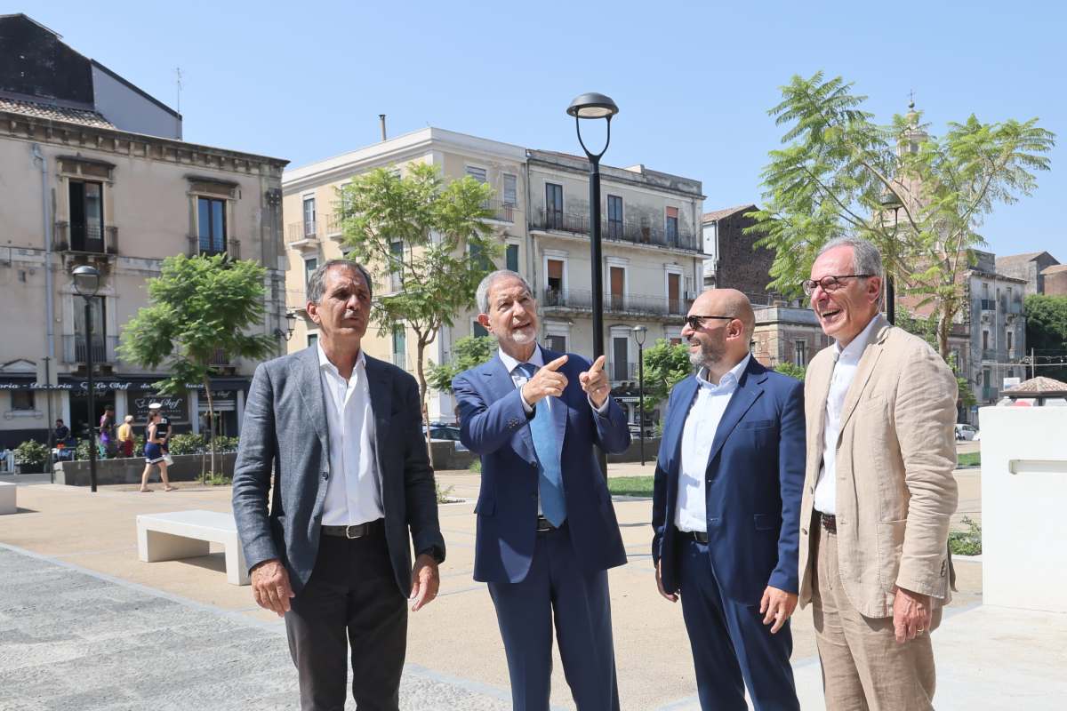 FOTO | Catania, inaugurata la nuova piazza Santa Marta: presenti il sindaco Trantino e il ministro Musumeci
