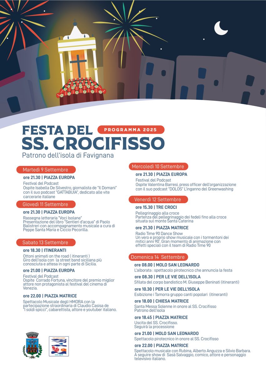 Favignana in festa: l’isola celebra il Santissimo Crocifisso tra tradizione e devozione