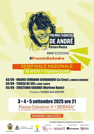 A Isernia la semifinale del premio Fabrizio De André Parlare Musica