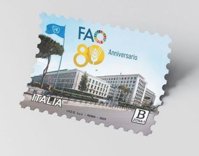 Francobollo commemorativo per gli 80 anni della Fao