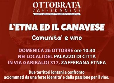 Vino, “L’Etna e il Canavese” il 26 ottobre si incontrano a Zafferana