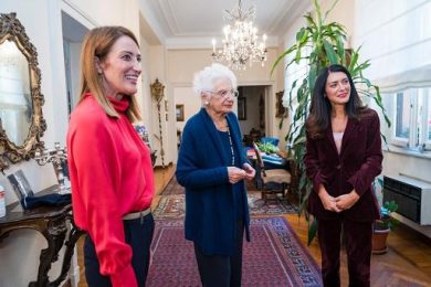 Segre, Metsola e Picierno fanno visita alla senatrice a Mila