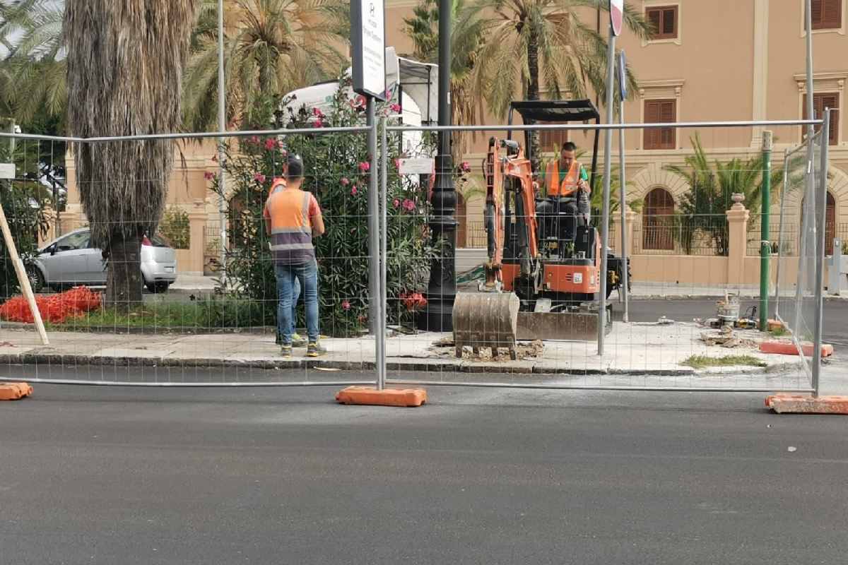 Manutenzione dei marciapiedi a Palermo: cantieri al Foro Italico, via Sampolo e altre zone