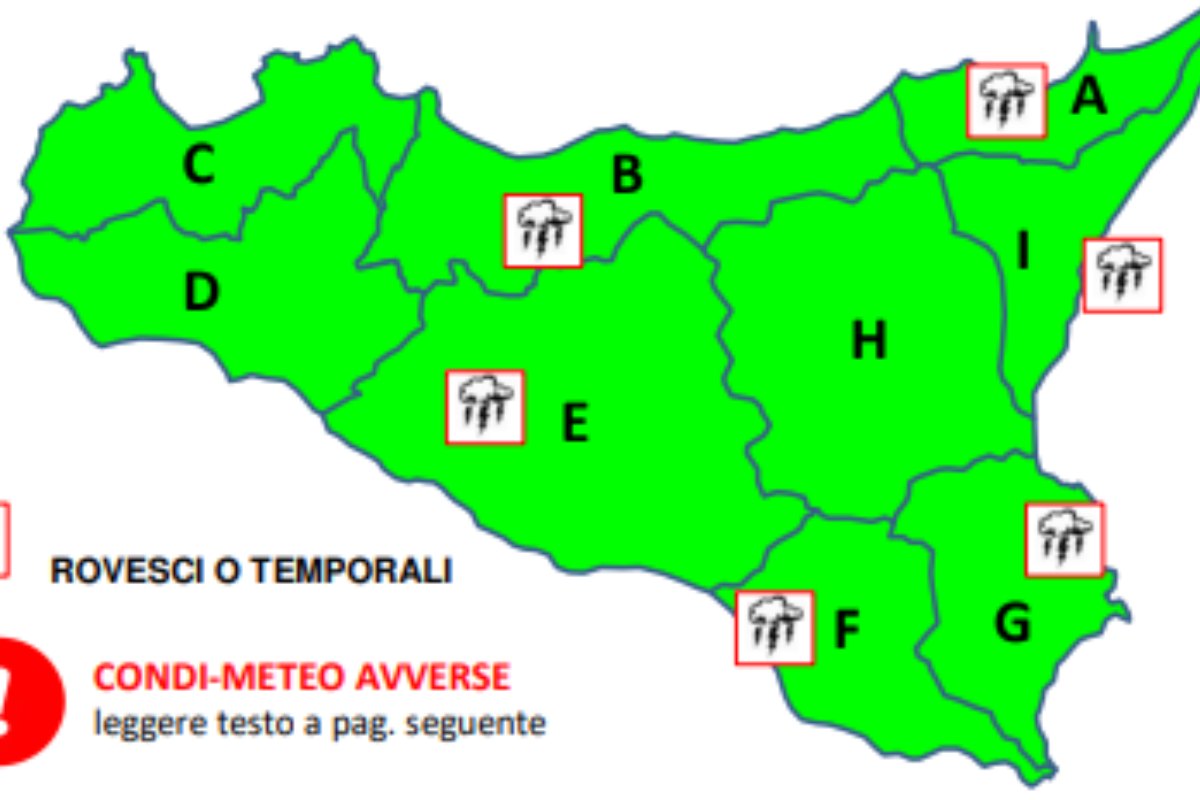 Meteo Sicilia, instabilità e forte vento nelle prossime ore: ecco dove