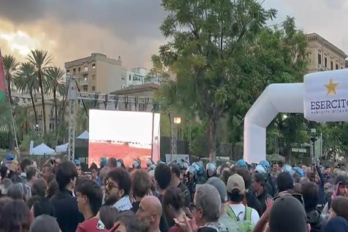 Nuovo sit-in pro-Palestina a Palermo,  si protesta contro il Villaggio dell’Esercito