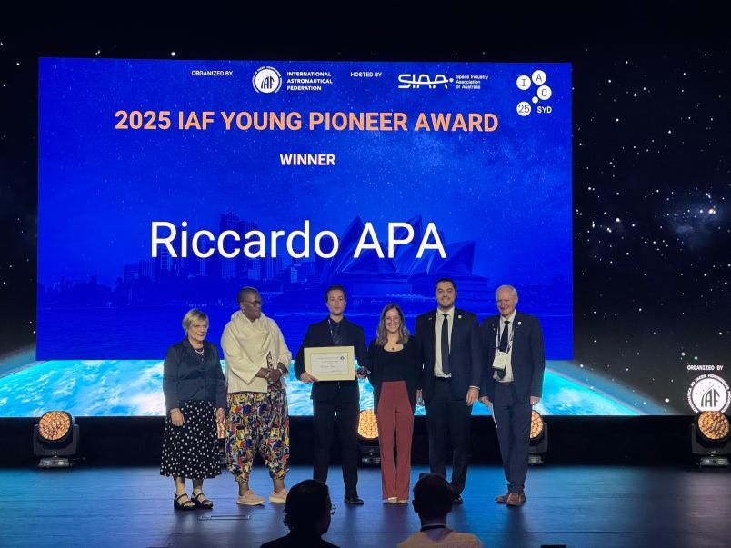 Il belpassese Riccardo Apa premiato con lo Iaf Young Pioneer Award 2025