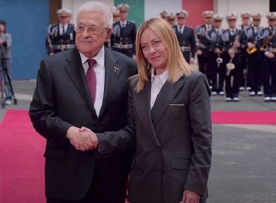 M.O., Meloni vede Abu Mazen: rapida attuazione piano Pace Trump