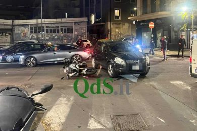 Paura a Catania, scontro auto-moto in corso delle Province: traffico in tilt