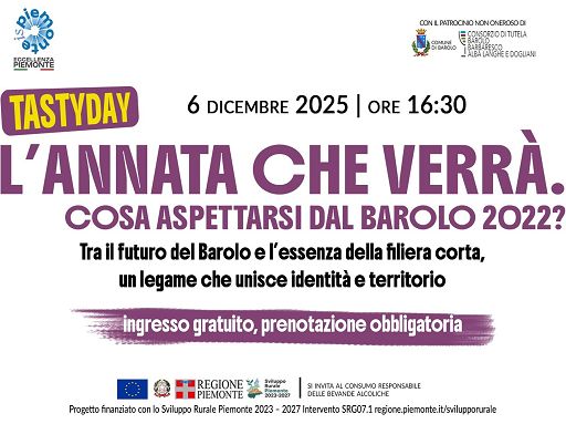 ”L’Annata che verrà” a Barolo il 6 dicembre si racconta il Barolo 2022