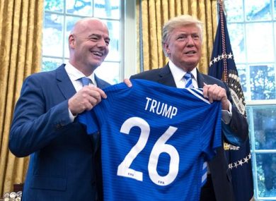Calcio, Infantino premia Trump con il Peace Price
