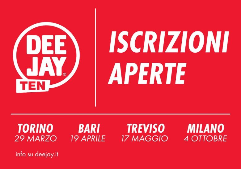 La Deejay Ten nel 2026 fa tappa in quattro città
