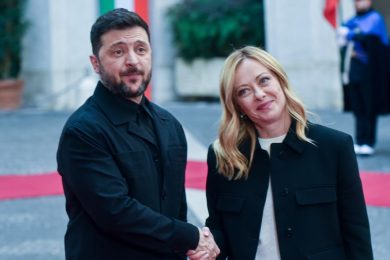 Zelensky in visita a Palazzo Chigi: “Io sempre pronto alle elezioni, mi fido di Giorgia Meloni”