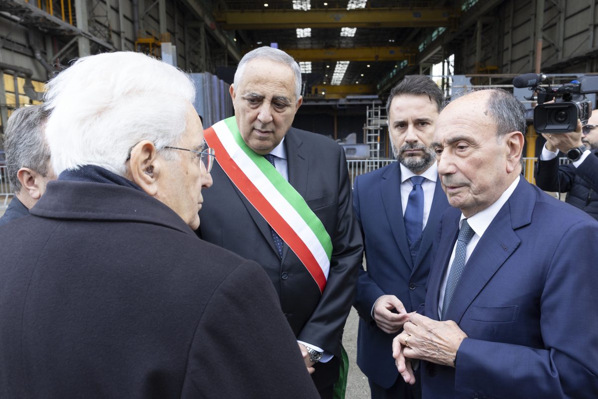 FOTO | Palermo, il Presidente della Repubblica Sergio Mattarella in visita a Fincantieri: “Complimenti alle Maestranze per il lavoro svolto”
