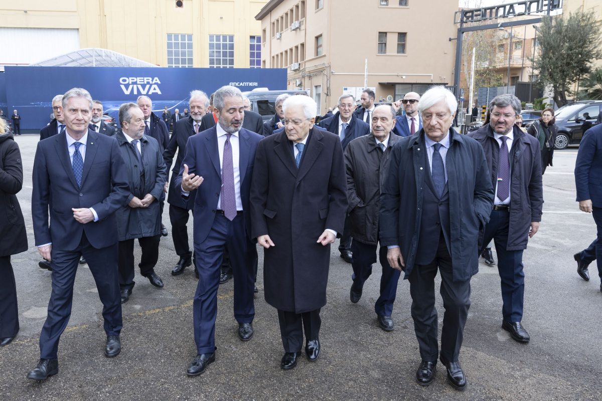 FOTO | Palermo, il Presidente della Repubblica Sergio Mattarella in visita a Fincantieri: “Complimenti alle Maestranze per il lavoro svolto”