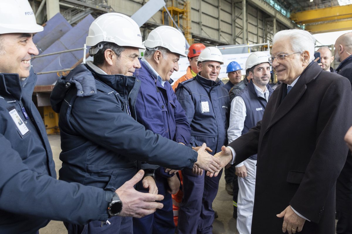 FOTO | Palermo, il Presidente della Repubblica Sergio Mattarella in visita a Fincantieri: “Complimenti alle Maestranze per il lavoro svolto”