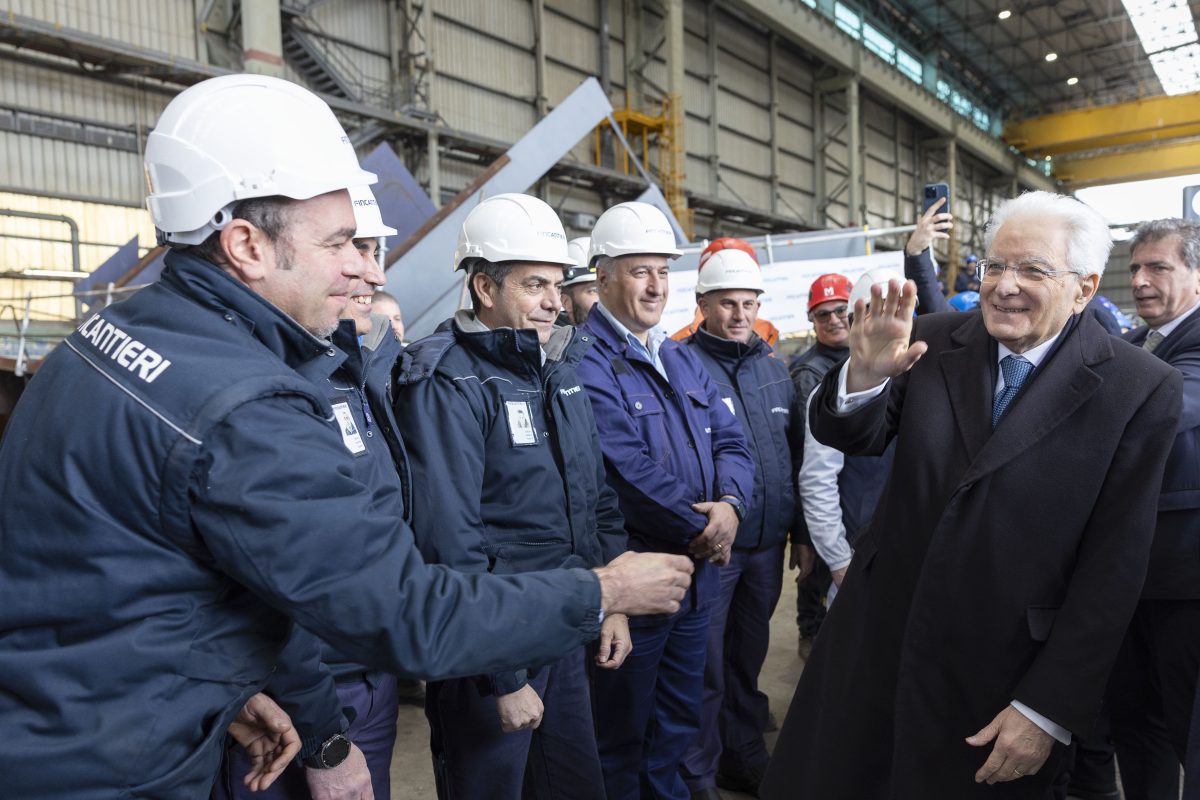 FOTO | Palermo, il Presidente della Repubblica Sergio Mattarella in visita a Fincantieri: “Complimenti alle Maestranze per il lavoro svolto”