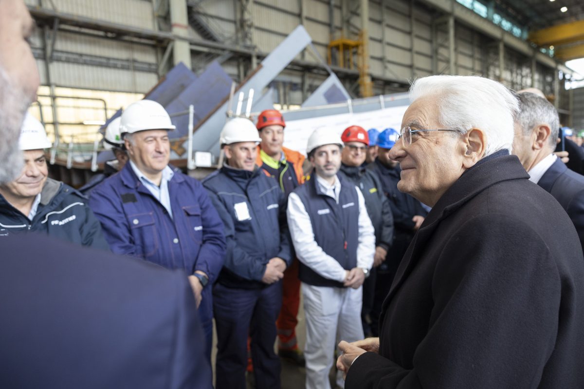 FOTO | Palermo, il Presidente della Repubblica Sergio Mattarella in visita a Fincantieri: “Complimenti alle Maestranze per il lavoro svolto”