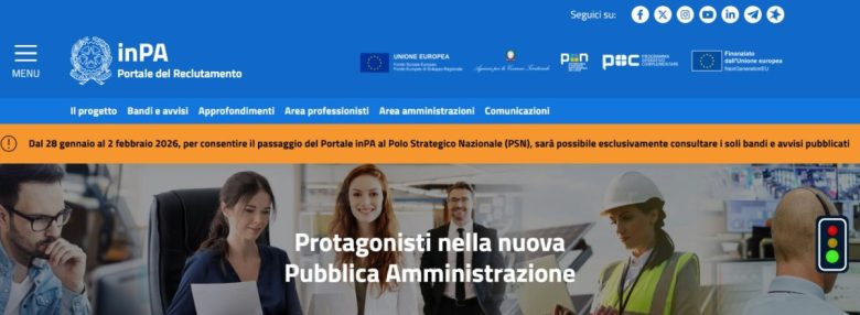 inPA, il portale dedicato ai concorsi chiude per manutenzione: ecco da quando e cosa sarà possibile fare